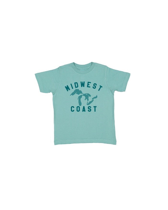 The Great Lakes State - Midwest Coast Toddler T-Shirt - Dusty Blue - Ink Detroit