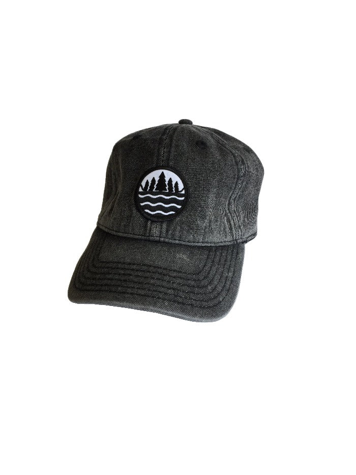 The Great Lakes State Snow Washed Denim Emblem Dad Hat - Black