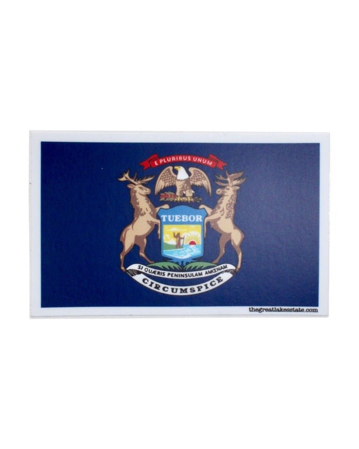 The Great Lakes State State of Michigan Flag Die Cut Vinyl Sticker - Ink Detroit