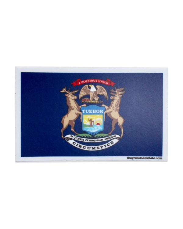 The Great Lakes State - State of Michigan Flag Die Cut Vinyl Sticker