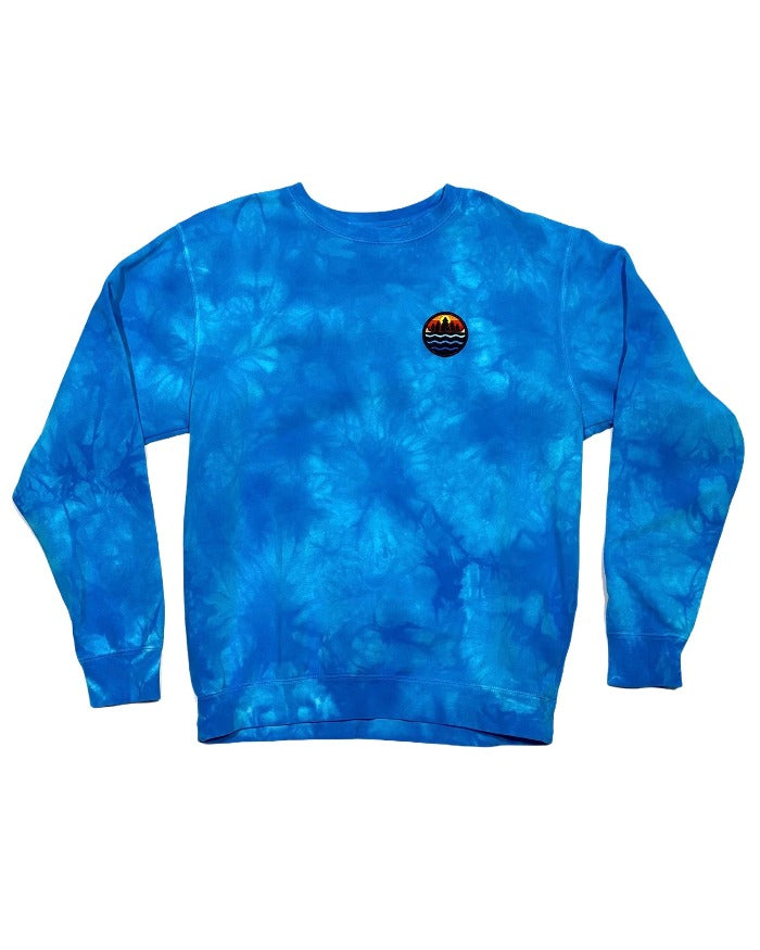 The Great Lakes State Tie Dye Fleece Sweatshirt - Lake Blue