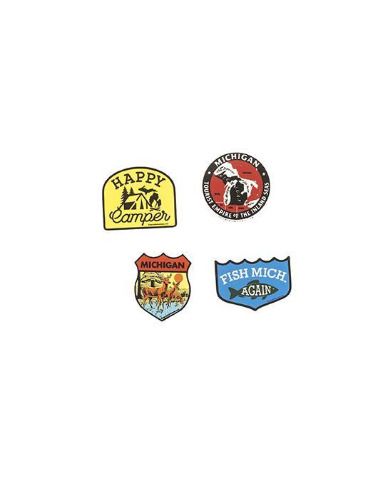 The Great Lakes State Vintage Die Cut Vinyl Sticker 4 Pack