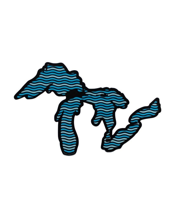 The Great Lakes State Waves Die Cut Vinyl Sticker - Ink Detroit