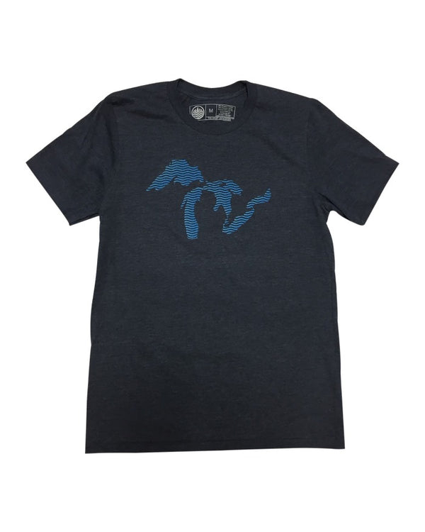 The Great Lakes State Waves T-Shirt - Navy
