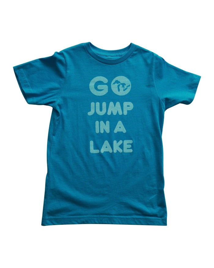 The Great Lakes State Go Jump In A Lake Youth T-Shirt - Vintage Turquoise