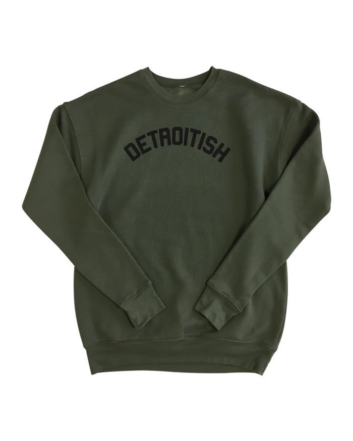 Ink Detroit Detroitish Crewneck Sweatshirt - Military Green - Ink Detroit
